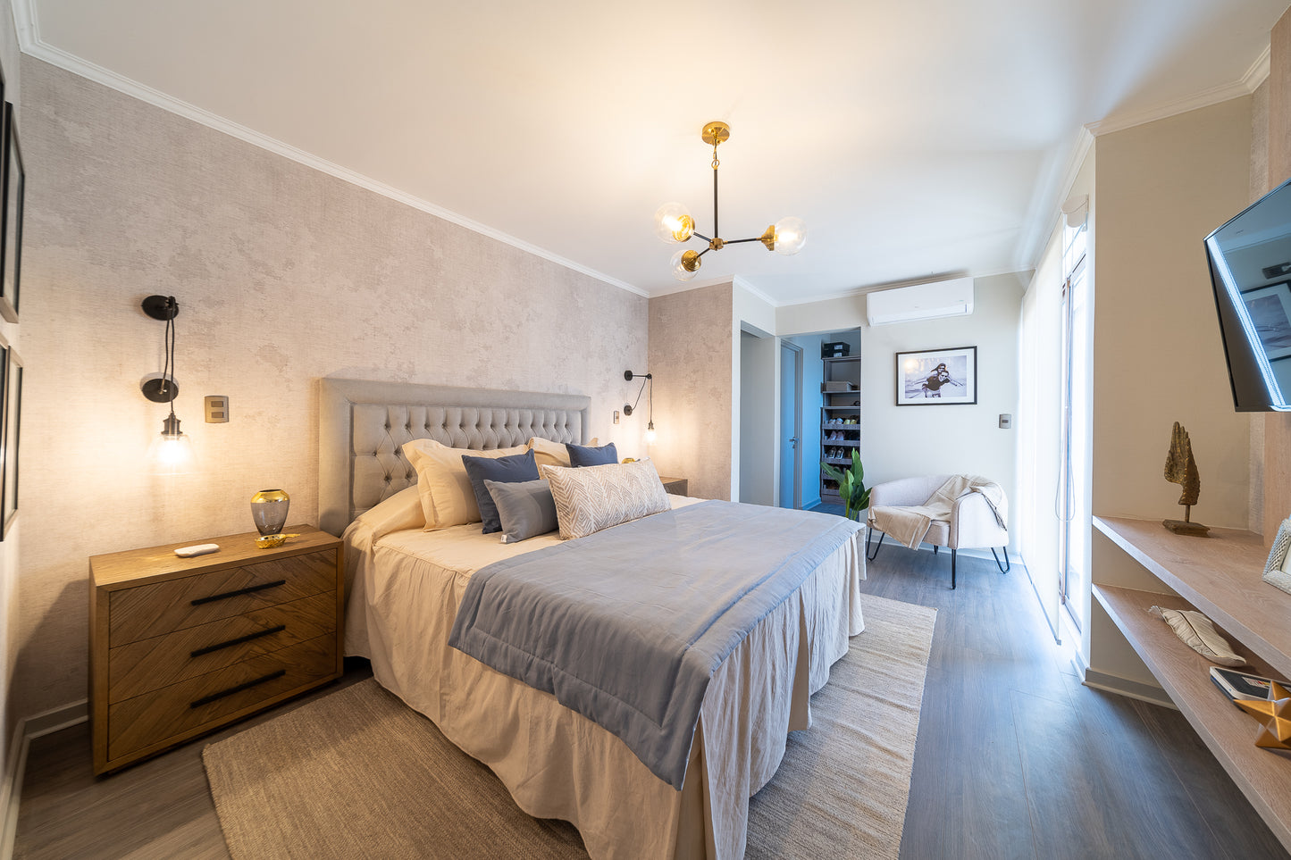 Respaldo de cama Capitone con borde